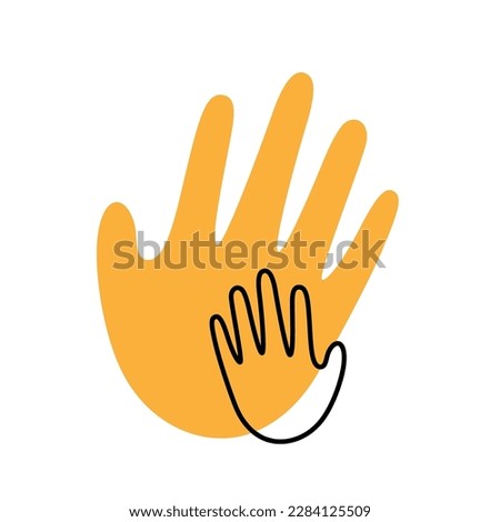 Child hand in parent hand illustration Royalty-Free Stock Photo #2284125509