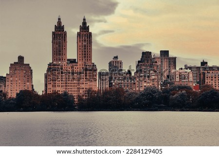 scenic view of new york city skyscrapers from central park
