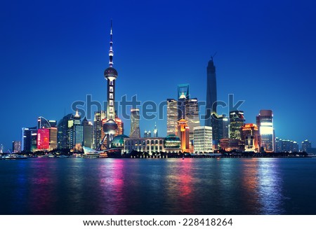 Shanghai at night, China