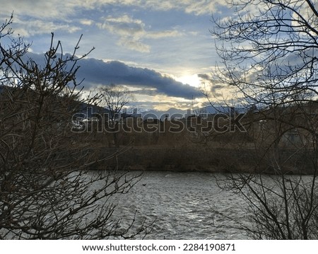 spring nature Carpathians Ukraine mountains forest sky clouds river lake road