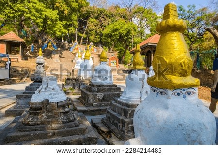UNESCO World Heritage Site Swayambhunath Monkey Temple of Buddhists and Hindus in Kathmandu Nepal