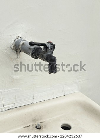 A water faucet that has not been used for a long time