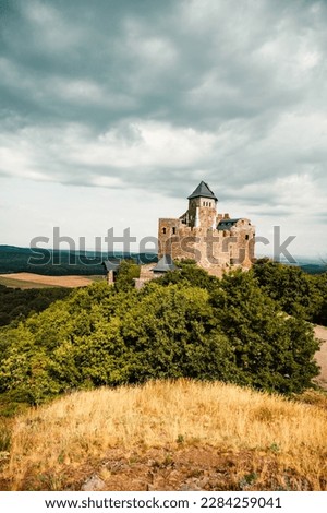 Medieval ruined Holloko castle, UNESCO world heritage site in Hungary. Historical castle in Hungary Mountains