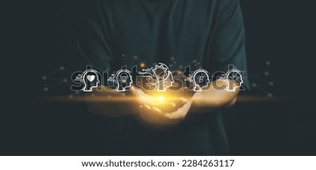 Power soft skills and responsibility HR human resources concept.leadership business working Management Creativity skill,EQ,Problem solving,persuasion,collaboration,adaptability thinking.  Royalty-Free Stock Photo #2284263117