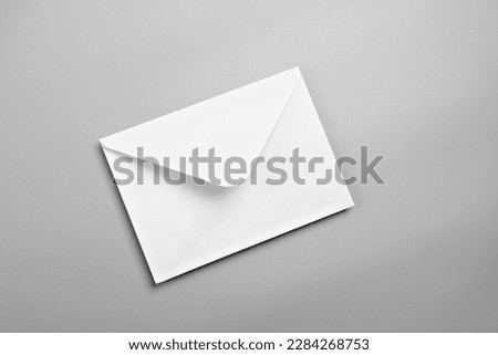 White envelope mockup, blank template, isolated background