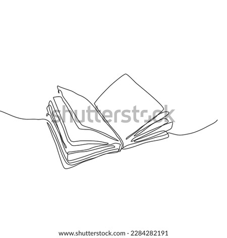 open book drawn in one line
