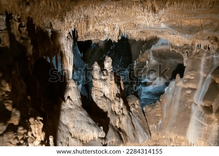 Interior view of Balcarka cave, part of Moravian Karst in South Moravian Region, Czech Republic Royalty-Free Stock Photo #2284314155