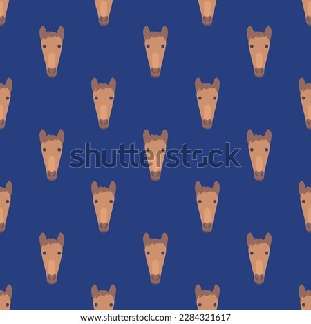 Alluring square tile displaying a delightful animal rendering. Seamless pattern with horse on linen background. Design for a children’s book cover with an animal pattern.