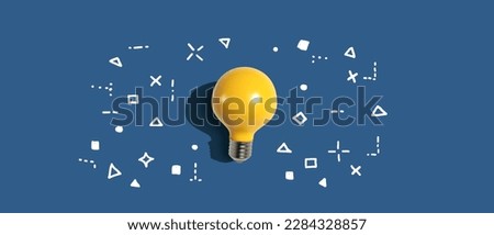 Idea light bulb with hand drawing sketch - Flat lay