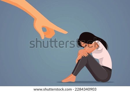 
Person Blaming the Victim for her Misfortune Vector Conceptual Illustration. Upset woman being accused and discriminated against in toxic relationship
 Royalty-Free Stock Photo #2284340903