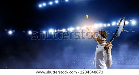 Professional tennis player . Mixed media Royalty-Free Stock Photo #2284348873