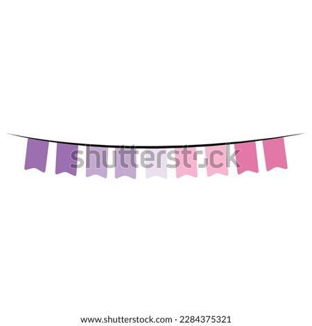 Sweet pink bunting party decoration illustration vector graphic