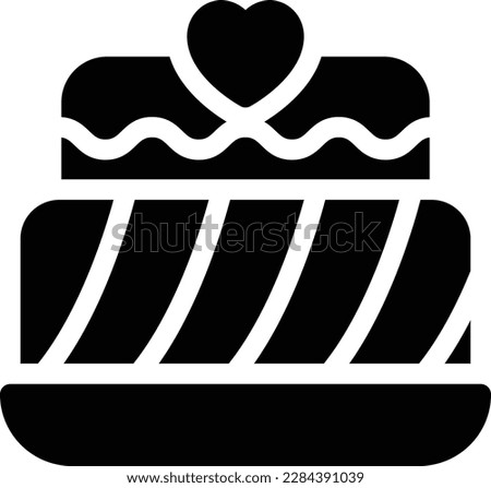 wedding cake Vector illustration on a transparent background.Premium quality symbols.Glyphs vector icon for concept and graphic design.