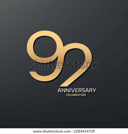 92nd Anniversary logotype design. modern Celebrate Anniversary Logo