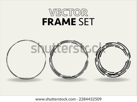 Hand drawn circles sketch frame vector set. Rounds scribble line circles. Vector illustrations.