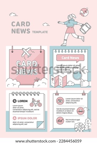 travel card news template in vector Royalty-Free Stock Photo #2284456059