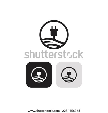 Shore Charge - Seaside Charging ,Electric Charging Logo Design Template Royalty-Free Stock Photo #2284456365