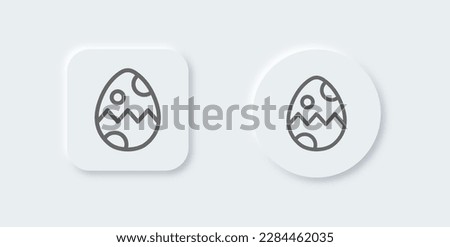 Egg line icon in neomorphic design style. Easter signs vector illustration.