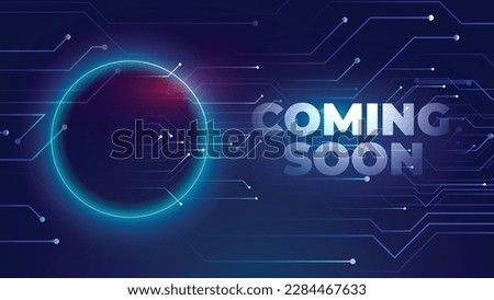 Get ready for the future with our sleek and modern Coming Soon design. With futuristic elements and bold typography, this banner is the perfect way to build anticipation for your next big announcement Royalty-Free Stock Photo #2284467633