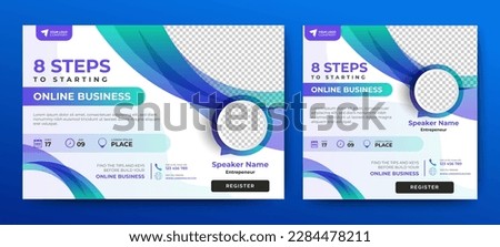 Digital Business Entrepeneur live webinar banner invitation and social media post template. Business webinar invitation design. Vector Royalty-Free Stock Photo #2284478211