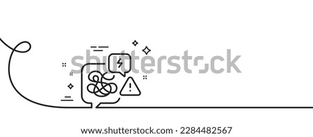 Difficult stress line icon. Continuous one line with curl. Psychology chat sign. Mental health messy symbol. Stress single outline ribbon. Loop curve pattern. Vector Royalty-Free Stock Photo #2284482567