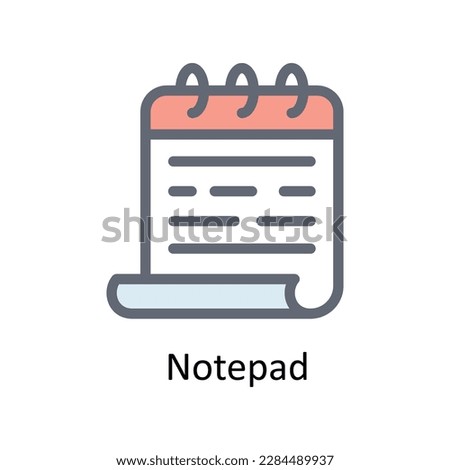 Notepad Vector  Fill outline Icons. Simple stock illustration stock