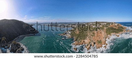 Drone view at the heads rock near Knysna on South Africa Royalty-Free Stock Photo #2284504785