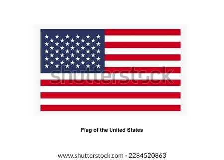 United States flag vector illustration, the national flag of the United States of America, Isolated on white background, usa national flag, EPS for print, wave