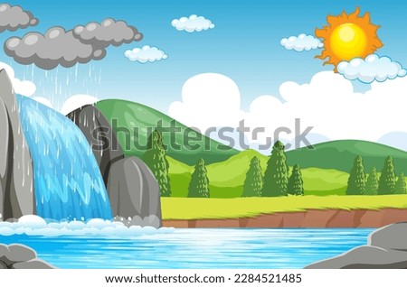 The water cycle on Earth concept illustration