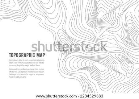 Topographic map. Grid, texture, relief contour. Sea navigation contour backdrop, ocean or land territory topography vector graphic background or cartography contour topographical pattern wallpaper Royalty-Free Stock Photo #2284529383
