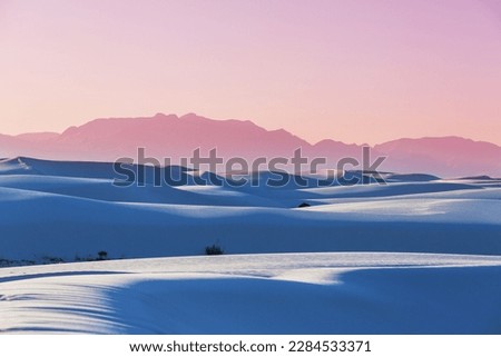 Unusual natural landscapes in White Sands Dunes in New Mexico, USA Royalty-Free Stock Photo #2284533371