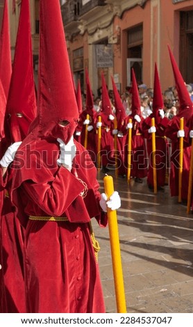 image of nazareno in the holy week of andalucia, holy monday