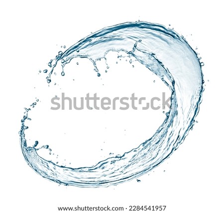 Curve water splash isolated on white background