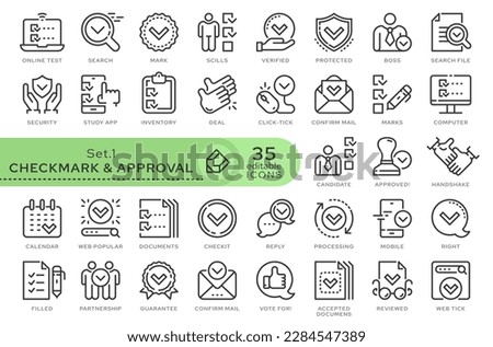 Set of conceptual icons. Vector icons in flat linear style for web sites, applications and other graphic resources. Set from the series - Approval and Checkmark. Editable outline icon.	
 Royalty-Free Stock Photo #2284547389