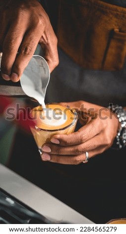 Coffee Shop Cafe vibes, drinking socliazing and making coffee Royalty-Free Stock Photo #2284565279
