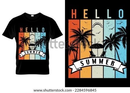 Hello Summer t-shirt design. Best for fashion graphics, t-shirt Pro Vector