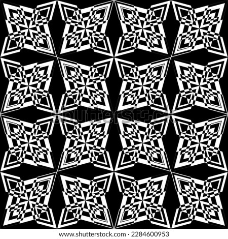Vector seamless geometric pattern.Smooth lines. Black background, white lines.A texture with a monochrome lattice.Fashionable geometric grid.The pattern is made in the Art Nouveau and Art Deco style.