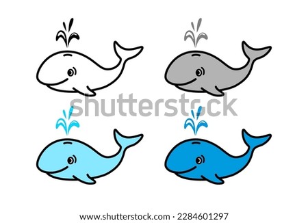 Whale vector icons on white background