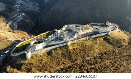 Panoramic view of Beseno Castle.