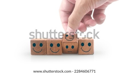 Wooden cubes in a hand with copy space for input wording and infographic