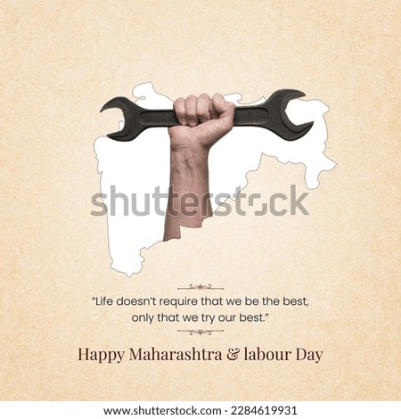 Happy maharashtra and International labour day, 1st May Royalty-Free Stock Photo #2284619931