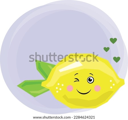 Funny lemon with empty label background