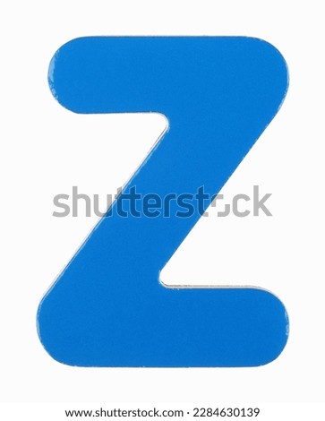 Upper case Z magnetic letter on white with clipping path