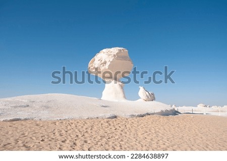 Views of stones, known as well as marshmallows, in the White Desert of Egypt near the oasis of El Bahariya Royalty-Free Stock Photo #2284638897