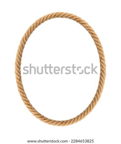 Oval rope frame -Endless rope loop isolated on white Royalty-Free Stock Photo #2284653825