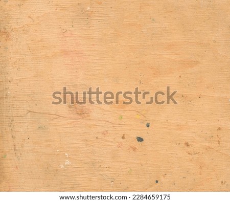 Wood texture with small spots of paint. Background with artistic palette in high quality. Stock photo.