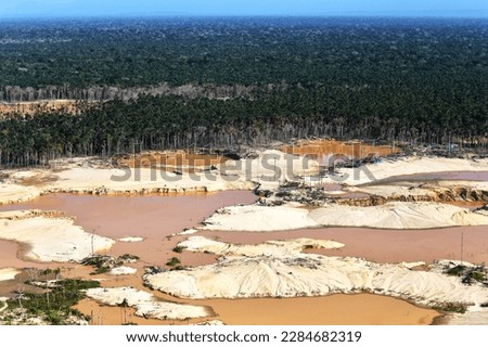 Illegal mining in the Peruvian jungle Royalty-Free Stock Photo #2284682319