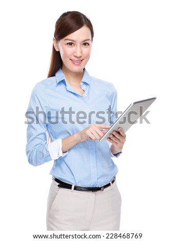 Businesswoman use tablet