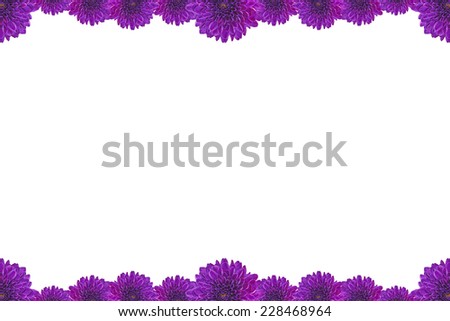 Purple Flower Picture Frame isolated on white background 