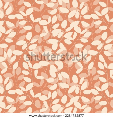 Floral seamless pattern. Branch with leaves ornamental texture. Flourish nature summer garden textured background